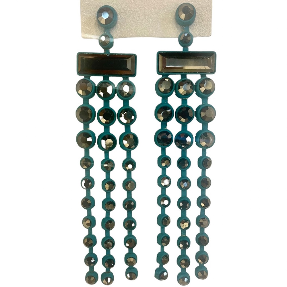 Free People Smokey Topaz Crystal Dangling Chandelier Earrings